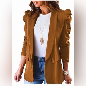Puff Sleeve Blazer.  Functional Pockets. Fully lined. New without tags.